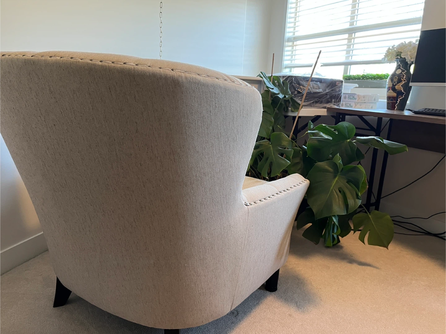 Wingback Accent Chair - Beige