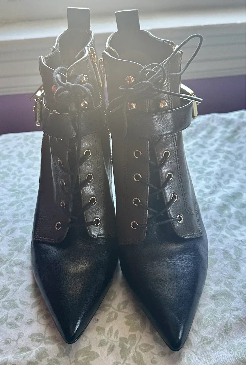 Michael Michael Kors Black Leather Heeled Booties image indicator(2)