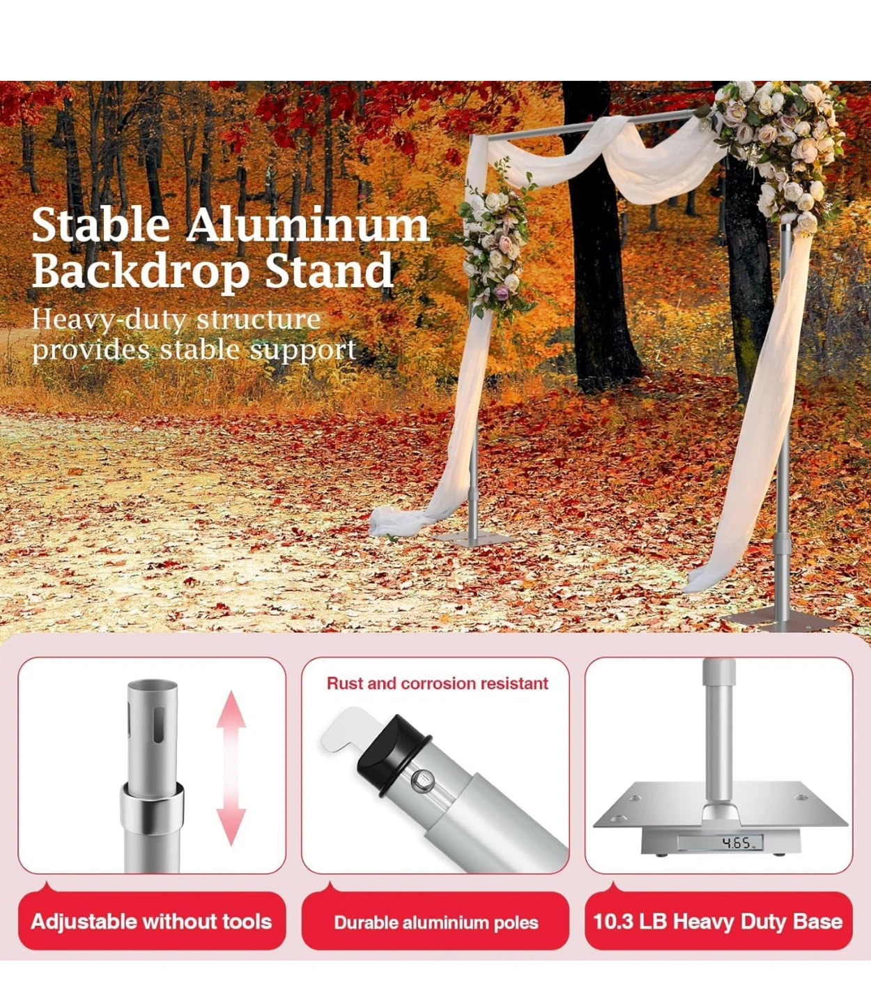 Emart Adjustable Backdrop Stand - Aluminum Alloy - photo 5