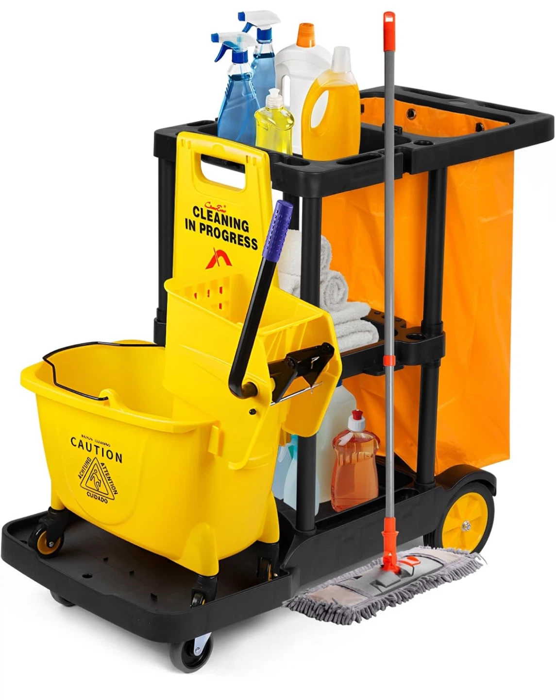 Commercial Cleaning Cart - Janitorial Cleaning Organizer