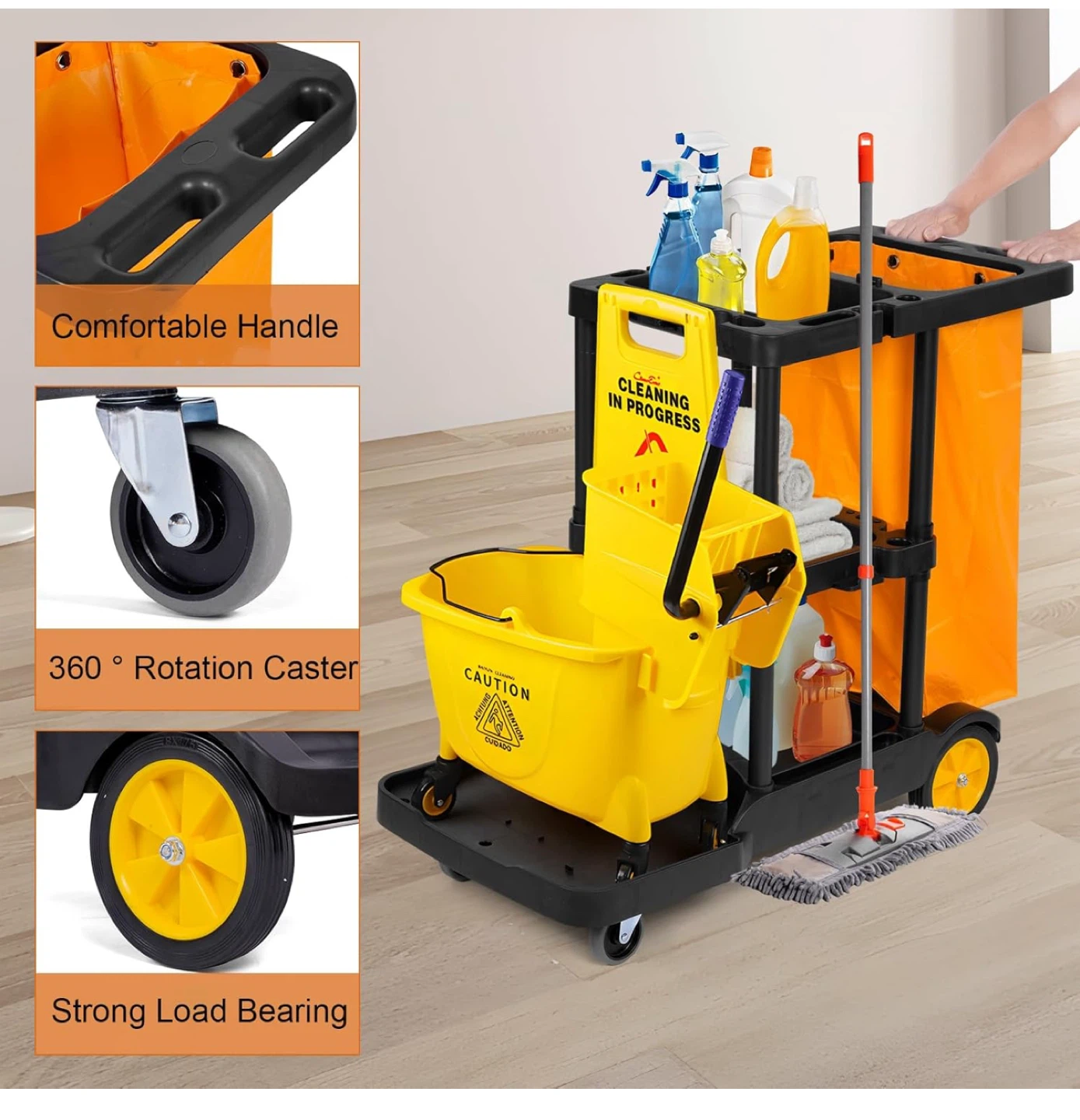 Commercial Cleaning Cart - Janitorial Cleaning Organizer - photo 4