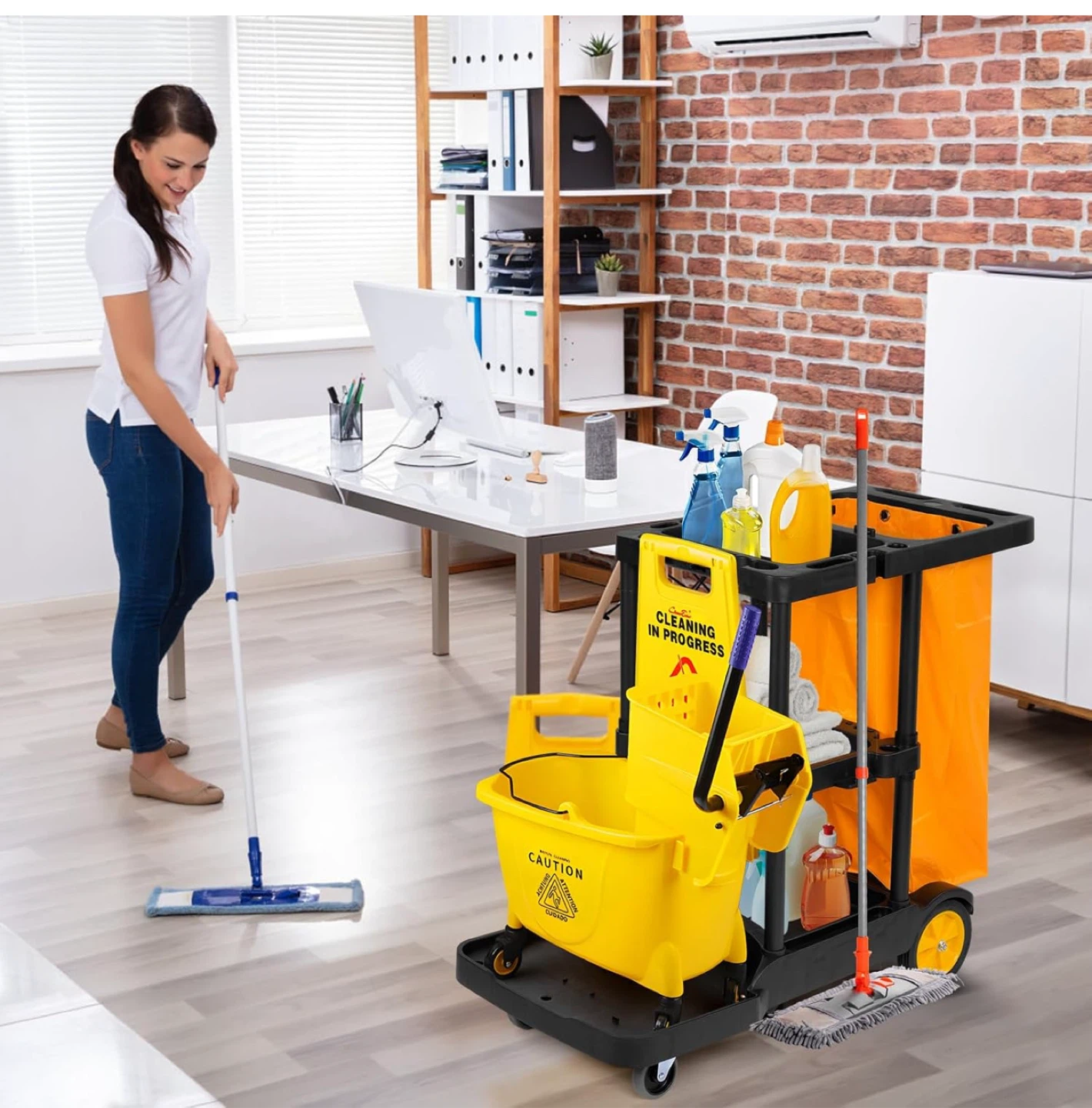 Commercial Cleaning Cart - Janitorial Cleaning Organizer - photo 2