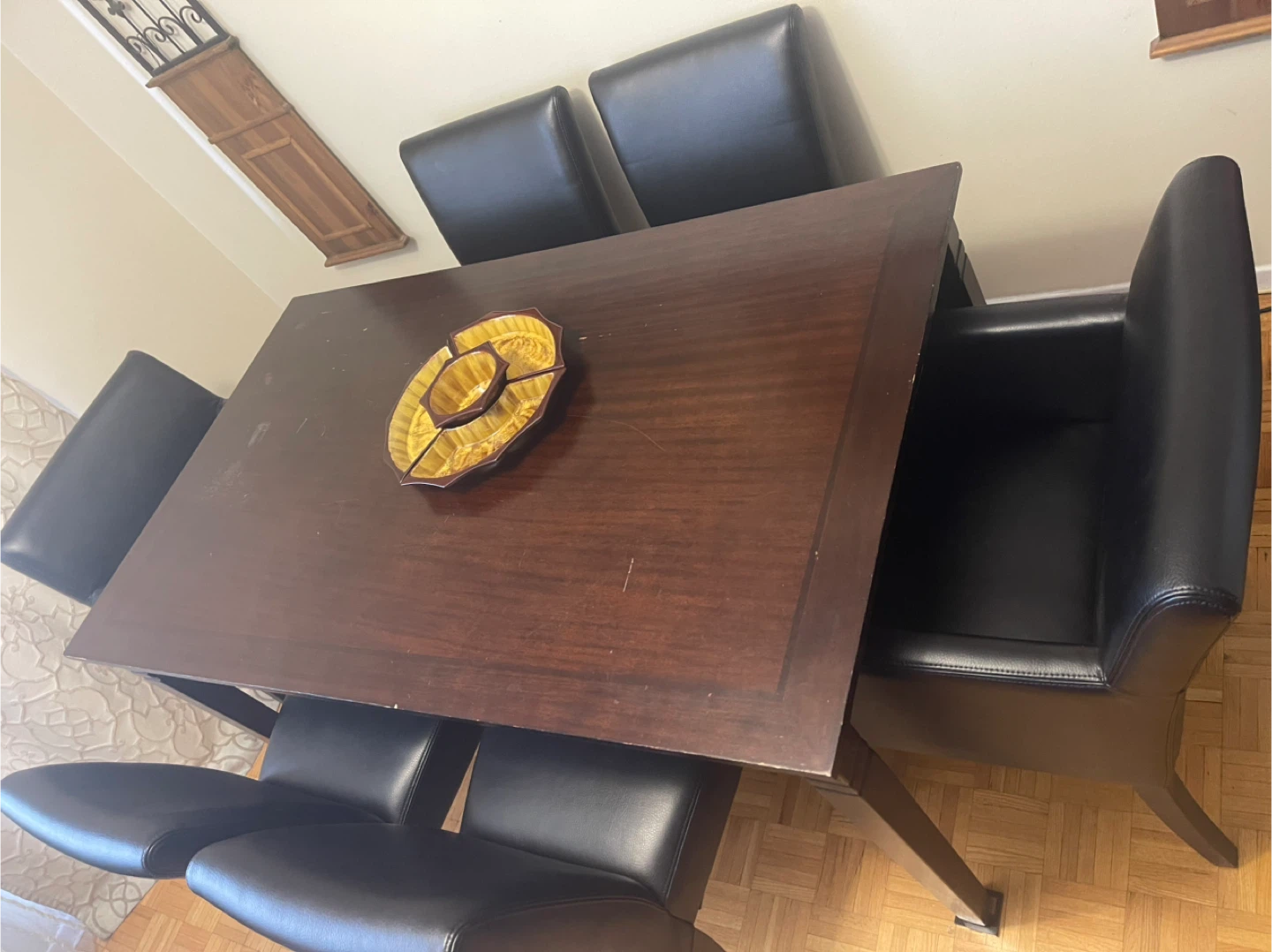 Crate & Barrel Dining Table with 6 Chairs - Black - photo 2