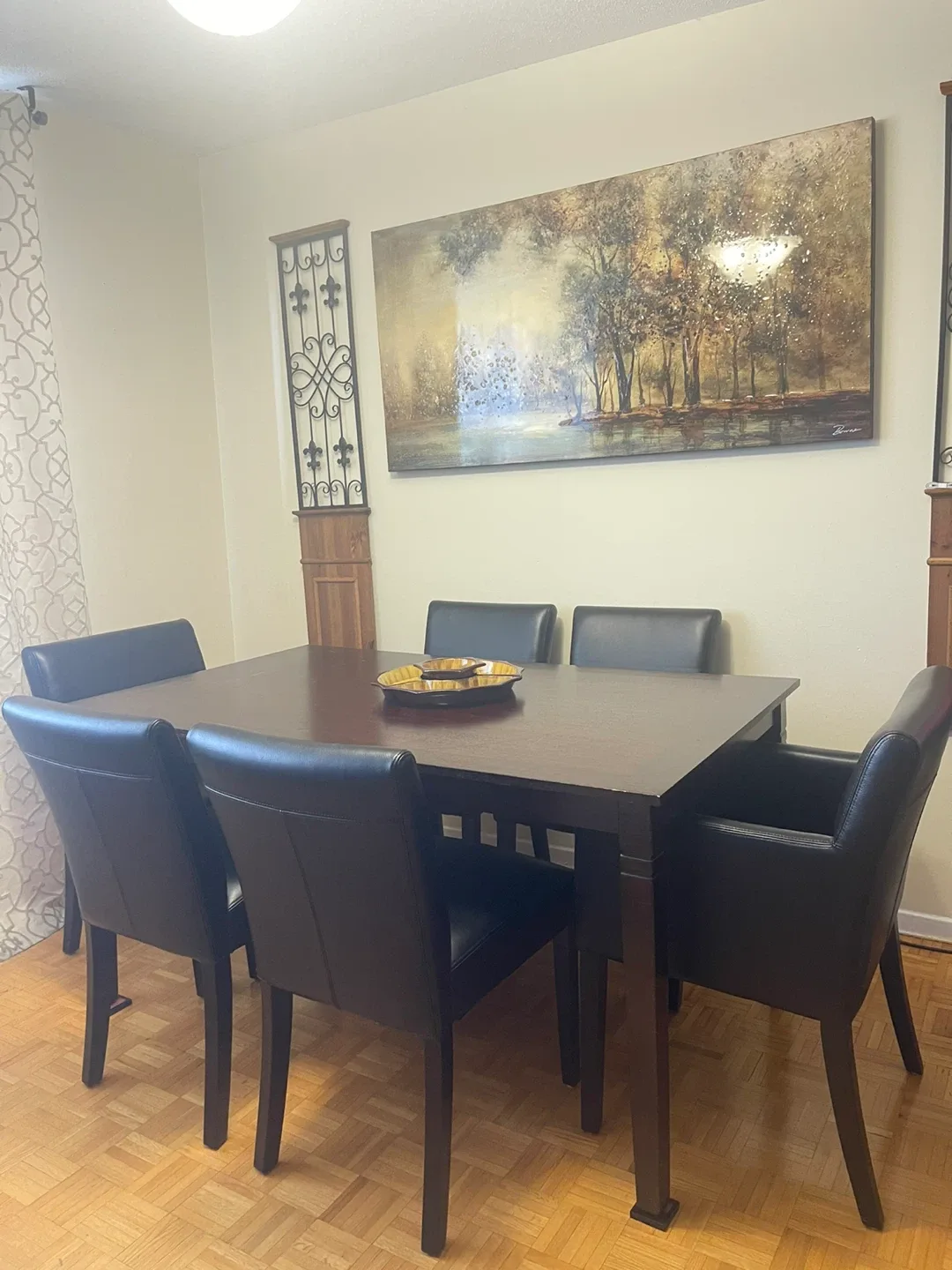 Crate & Barrel Dining Table with 6 Chairs - Black image indicator(6)