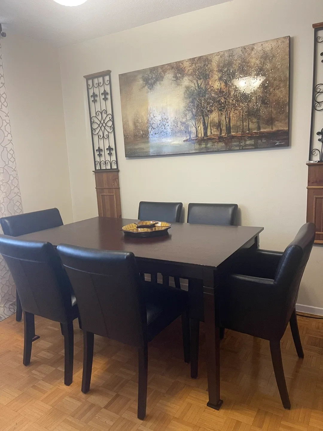 Crate & Barrel Dining Table with 6 Chairs - Black image indicator(3)