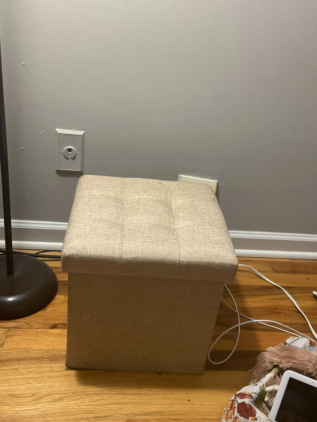Beige Storage Ottoman - photo 2