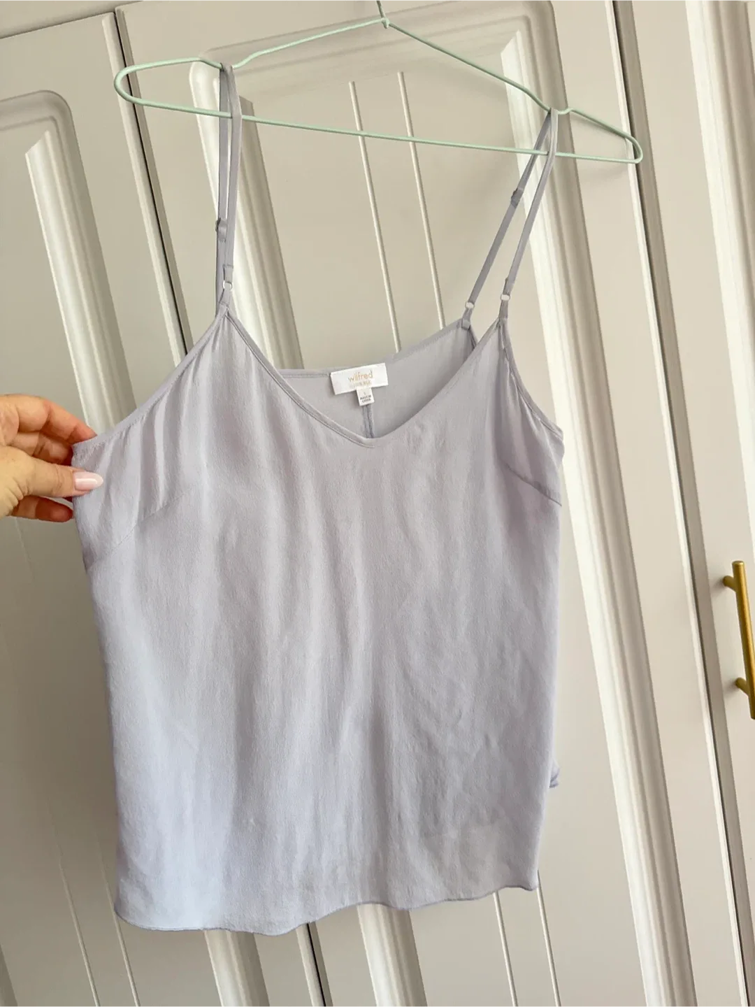 Wilfred Silk Cami, Soft Grey-Blue: Size Small image indicator(5)