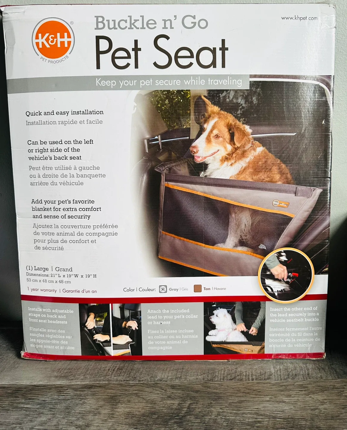 K&H Buckle n' Go Pet Seat -New! thumbnail