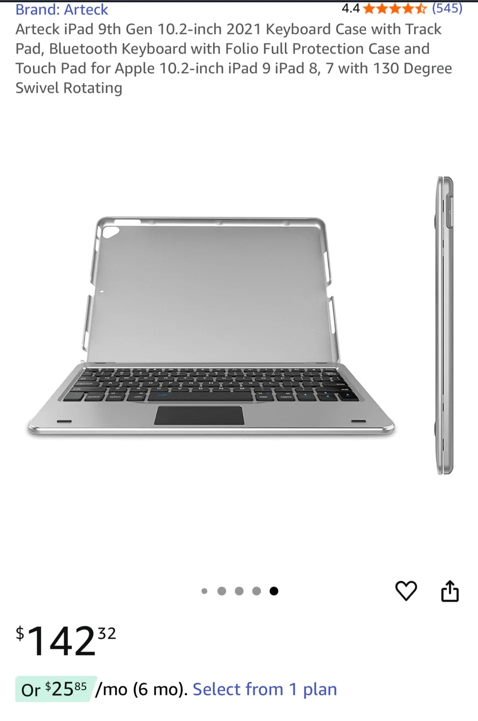 New Artek HB245 Bluetooth Keyboard Case for iPad 10.2-inch image indicator(2)