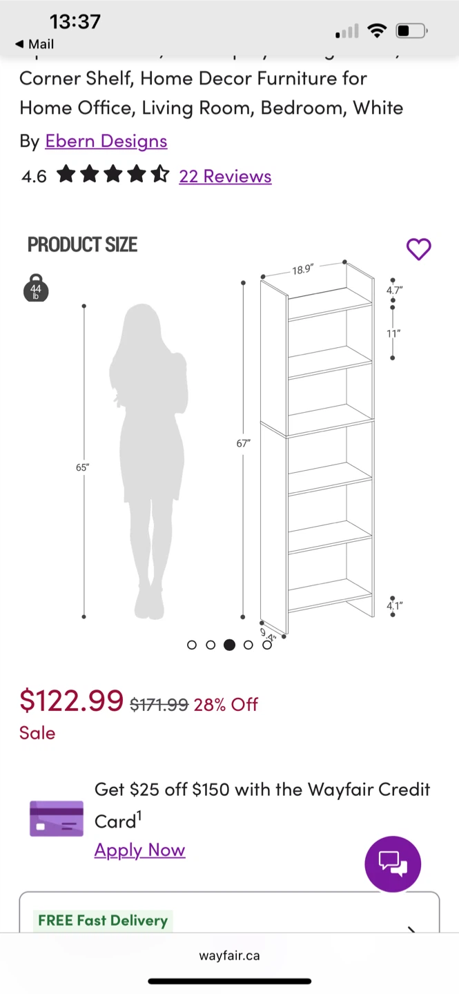 Ebern Designs White bookshelf - photo 3