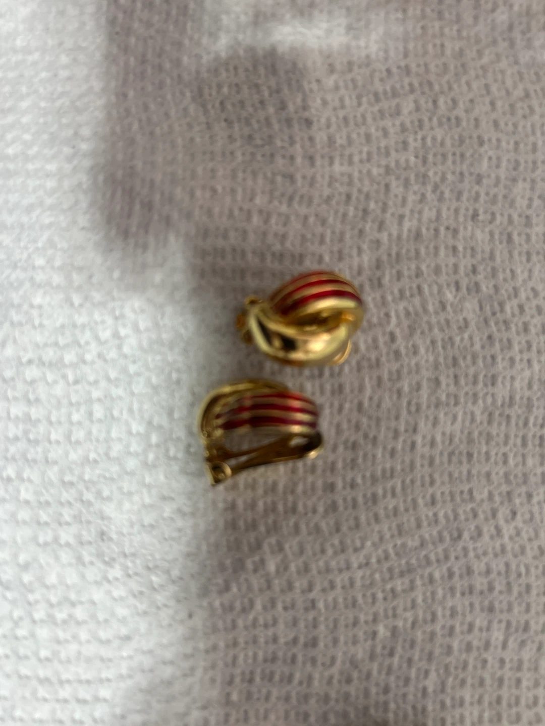 Red & Gold Clip-on Earrings