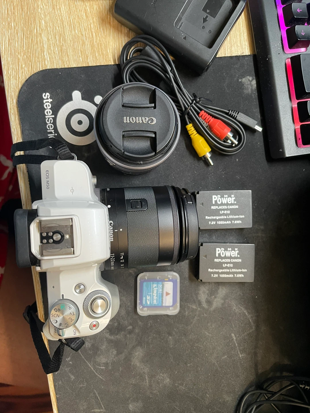 Canon EOS M50 Mark II White Camera Kit