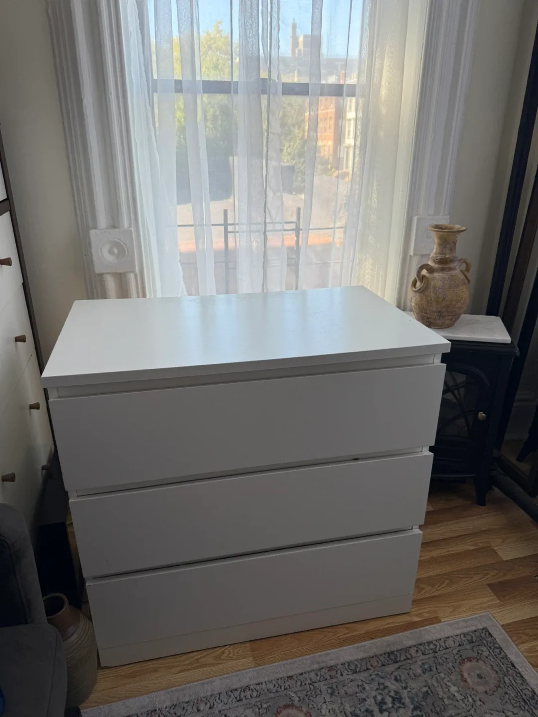 IKEA Malm White 3-Drawer Dresser image indicator(3)