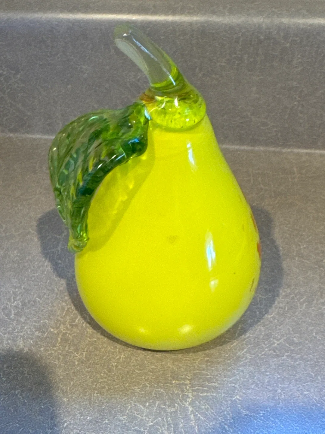 Yellow Glass Pear Figurine image indicator(3)