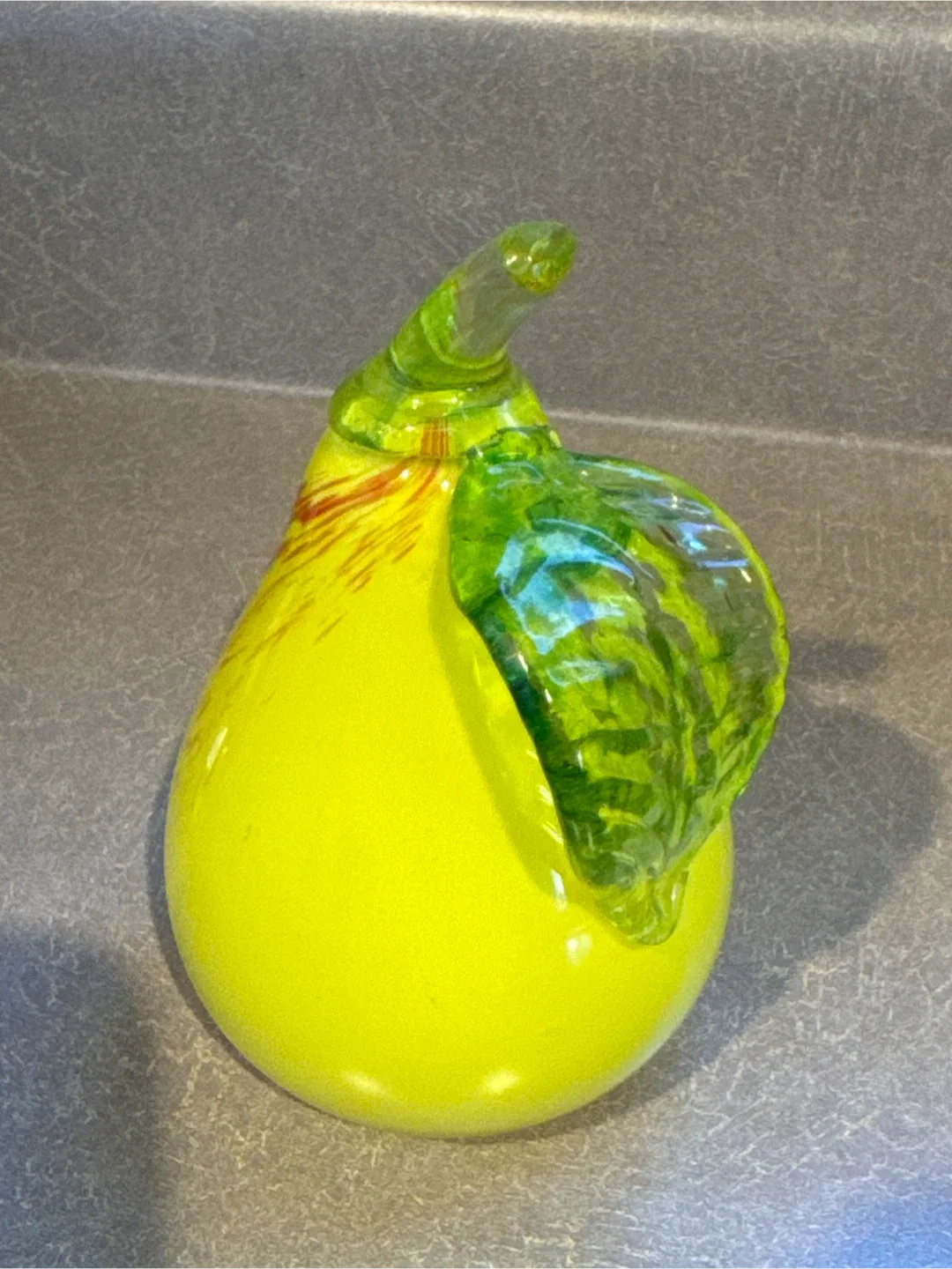 Yellow Glass Pear Figurine image indicator(2)