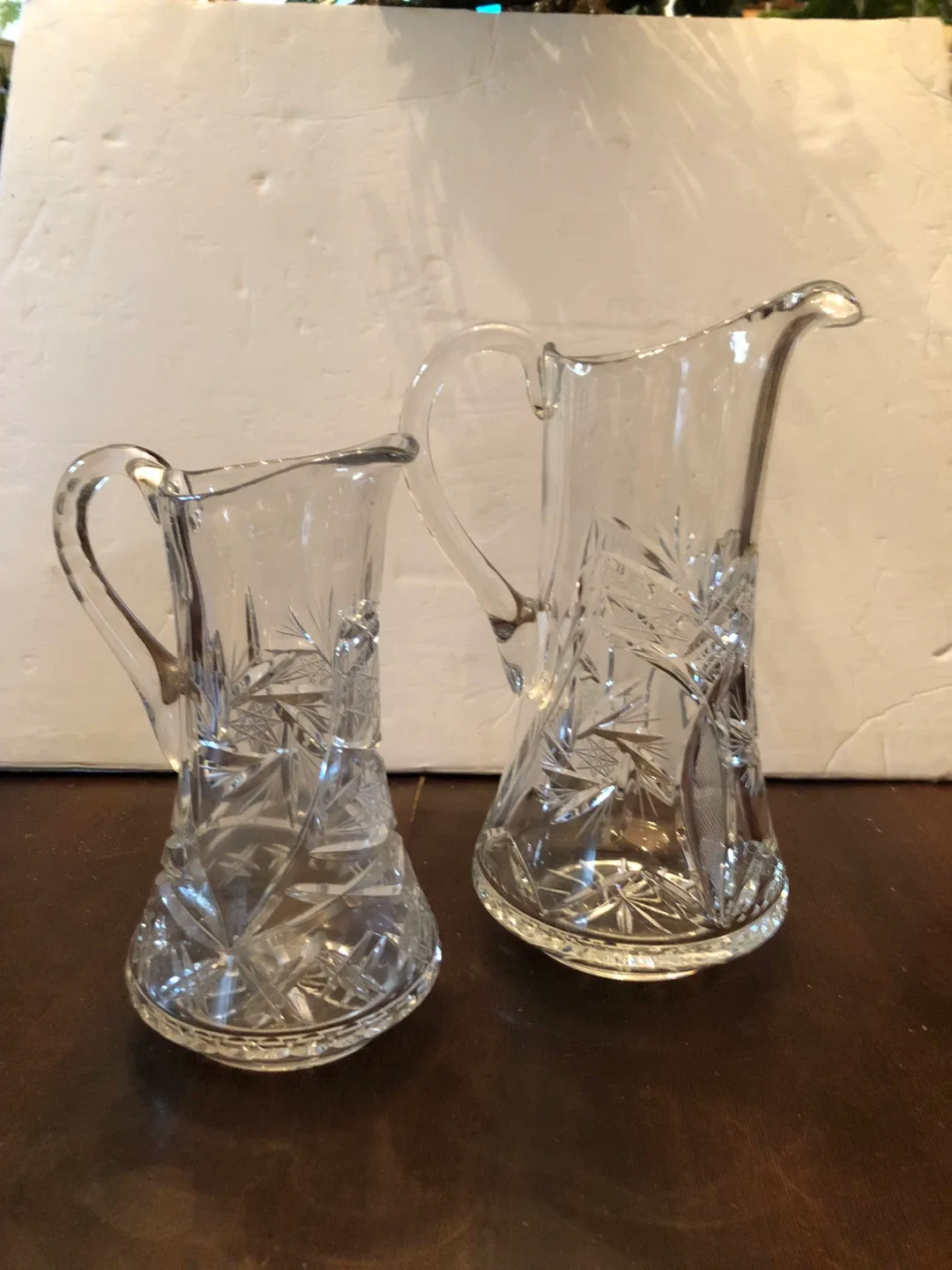 Vintage Pinwheel Crystal Decanters. Like New. thumbnail