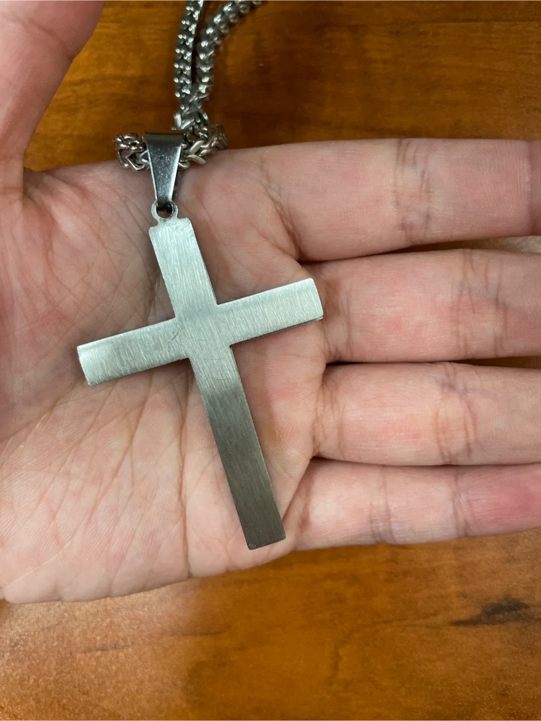 Silver Cross Pendant Necklace image indicator(4)