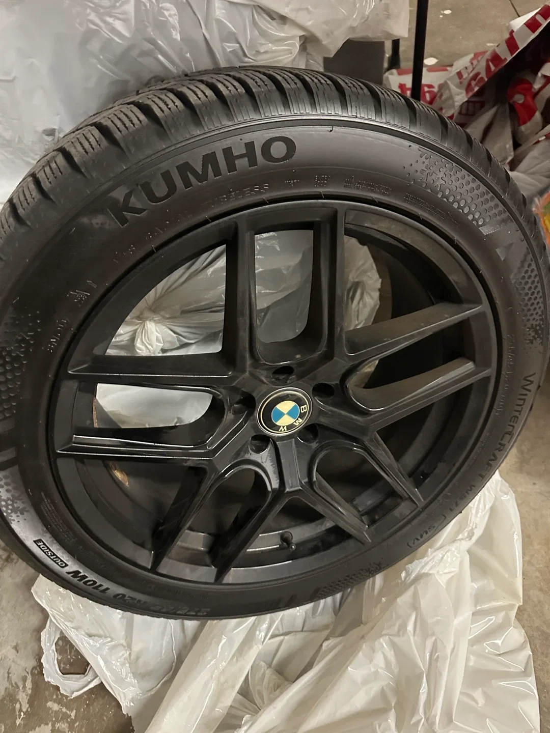 BMW 5x112 Wheel with Kumho Wintercraft Tire 275/45R20 thumbnail