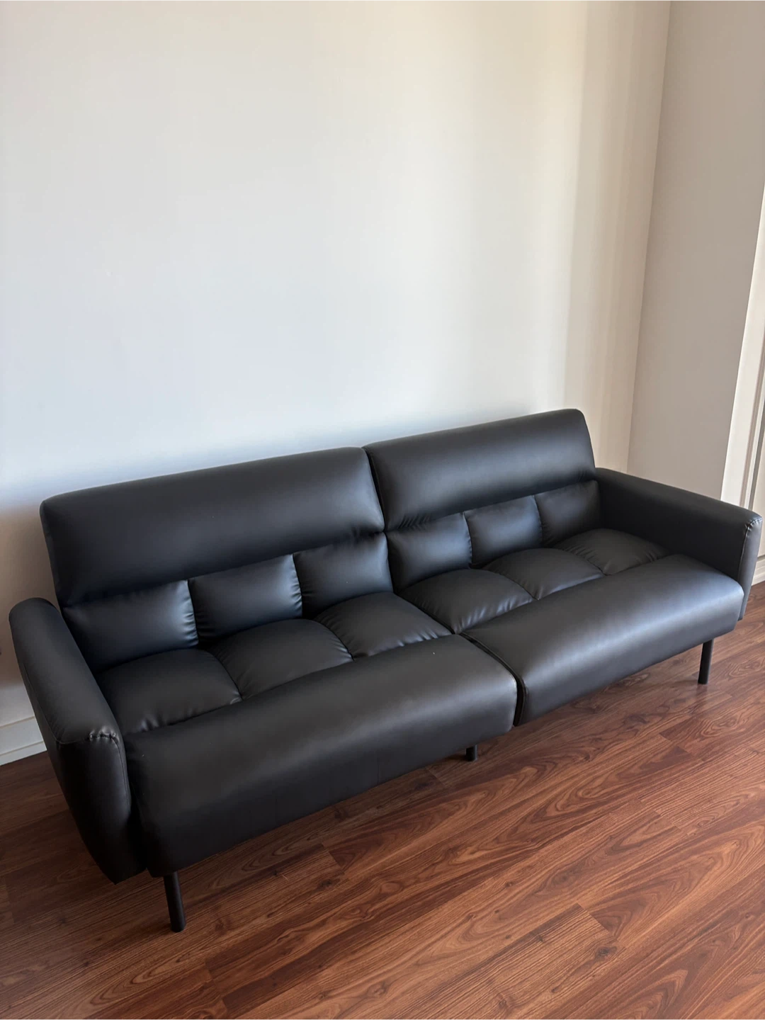 Convertible 82.3" Black Sofa