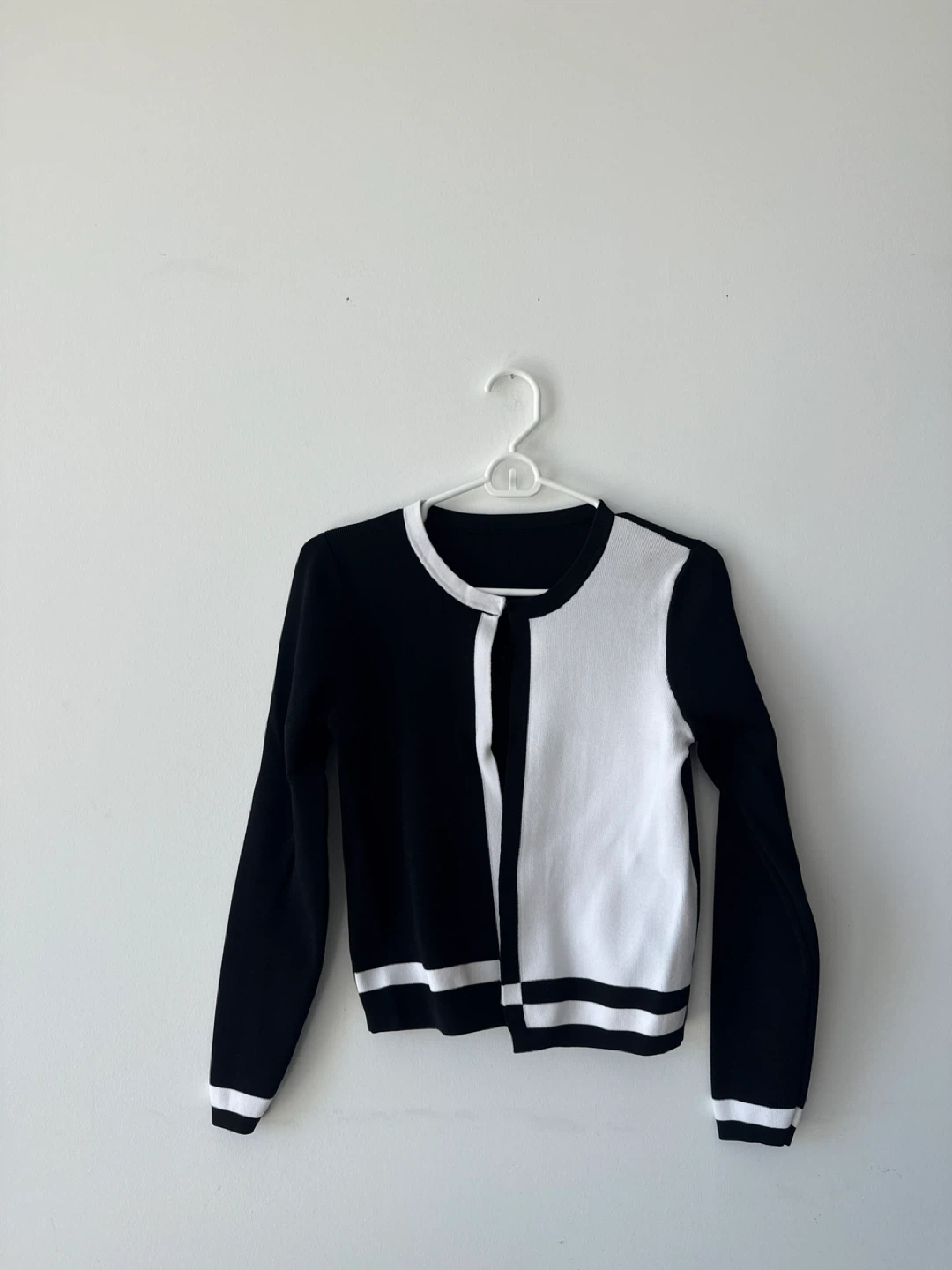 Two-Tone Cardigan - Black and White