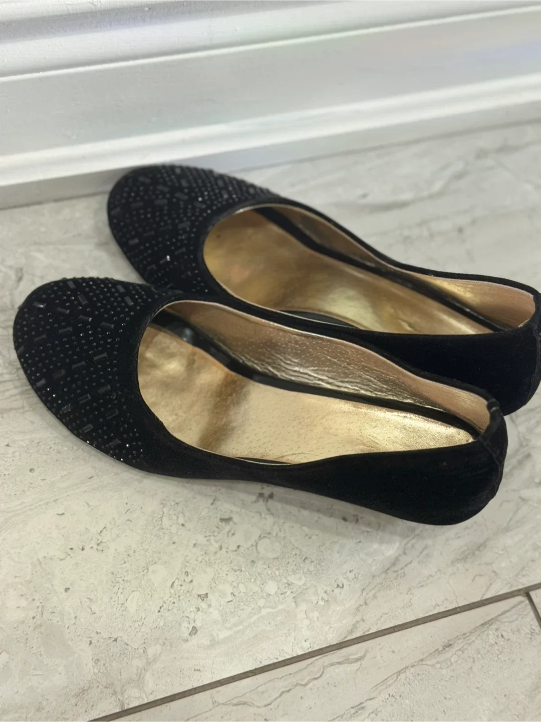 Black embroidered heels thumbnail