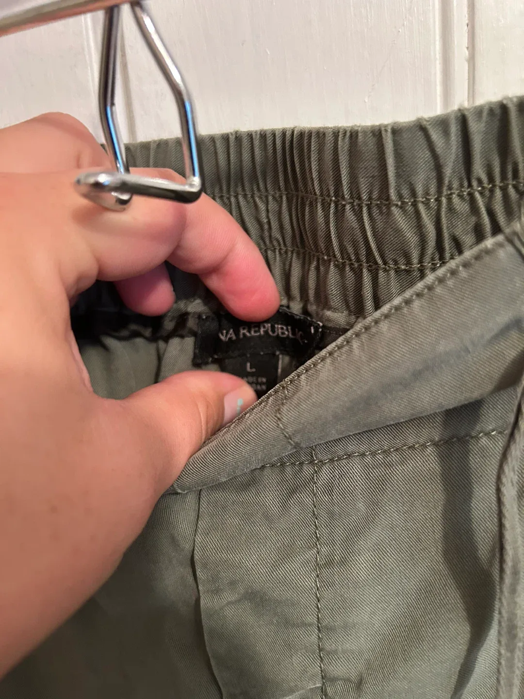 Banana Republic Olive Green Pants - Size L image indicator(3)