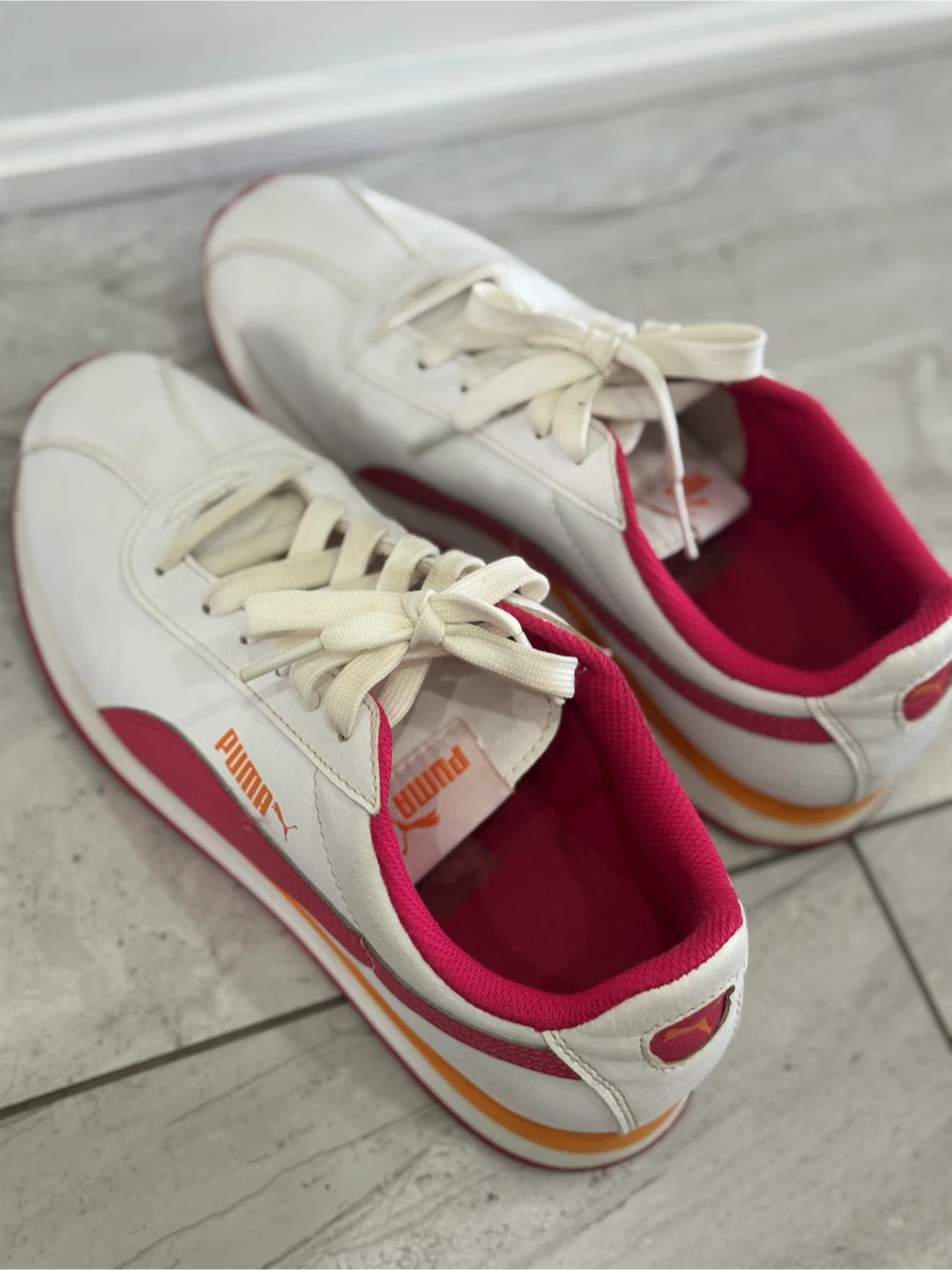 Puma Turin III White/Pink Sneakers - Women's Size 8 - photo 2