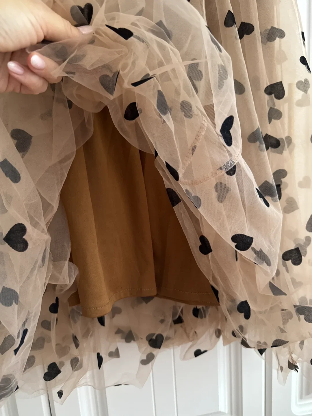 Kate Hewko Ltd Edition Tulle Skirt, Black Velvet Hearts image indicator(5)