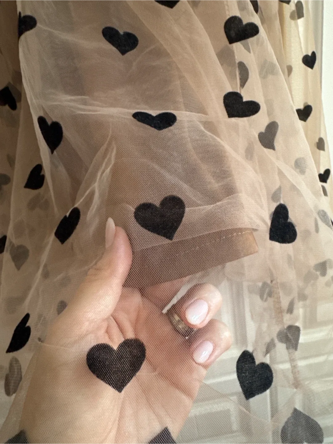 Kate Hewko Ltd Edition Tulle Skirt, Black Velvet Hearts image indicator(3)