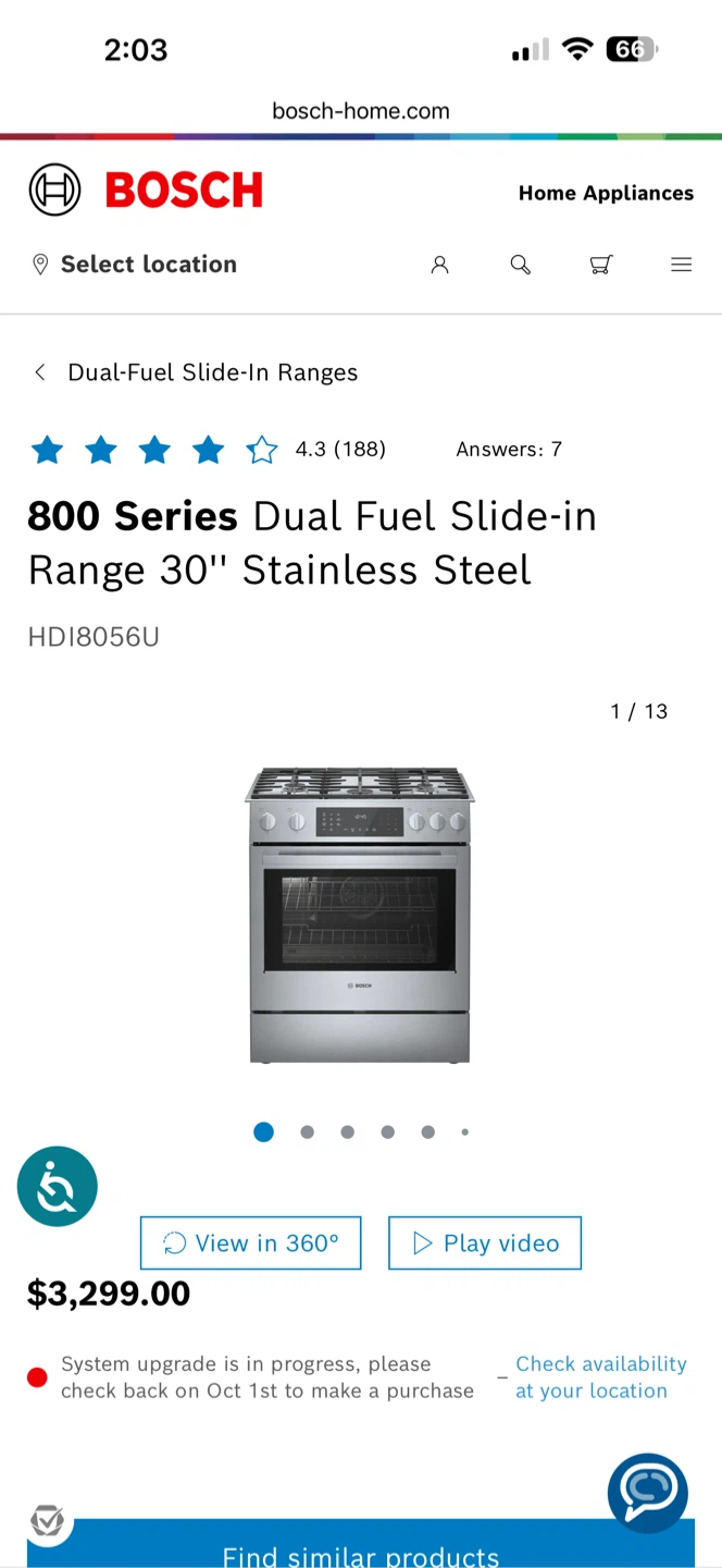 Bosch 800 Series Dual Fuel Slide-in Range 30" Stainless Steel - photo 4