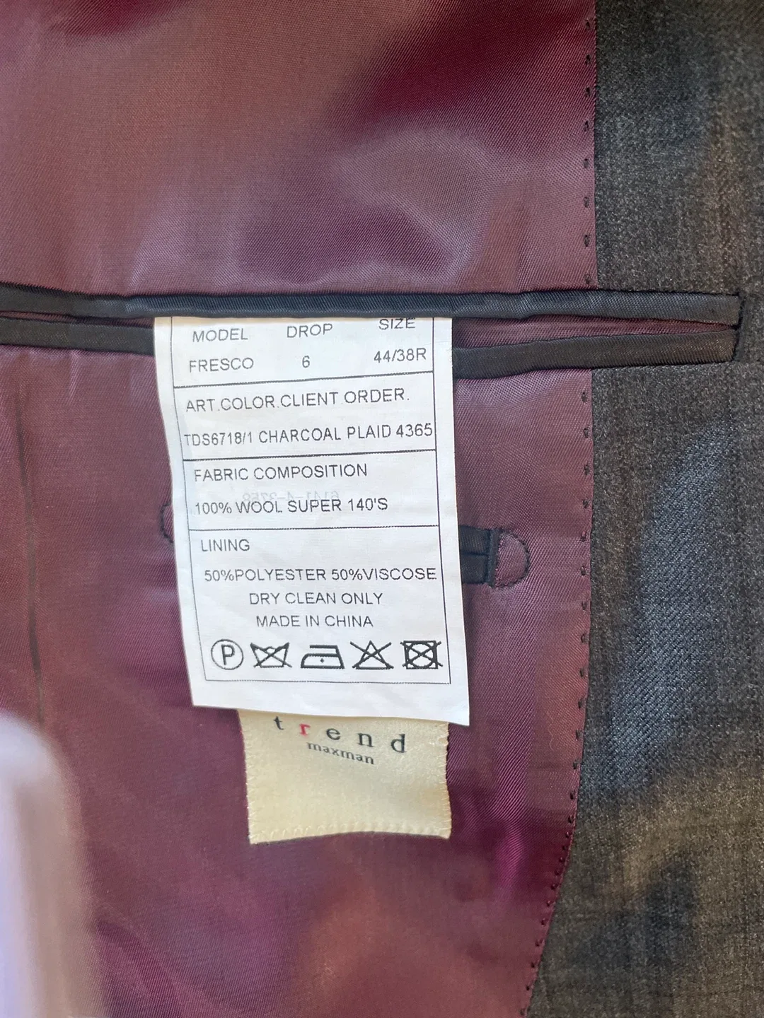 Trend Maxman Fresco Suit - Size 44/38R image indicator(2)