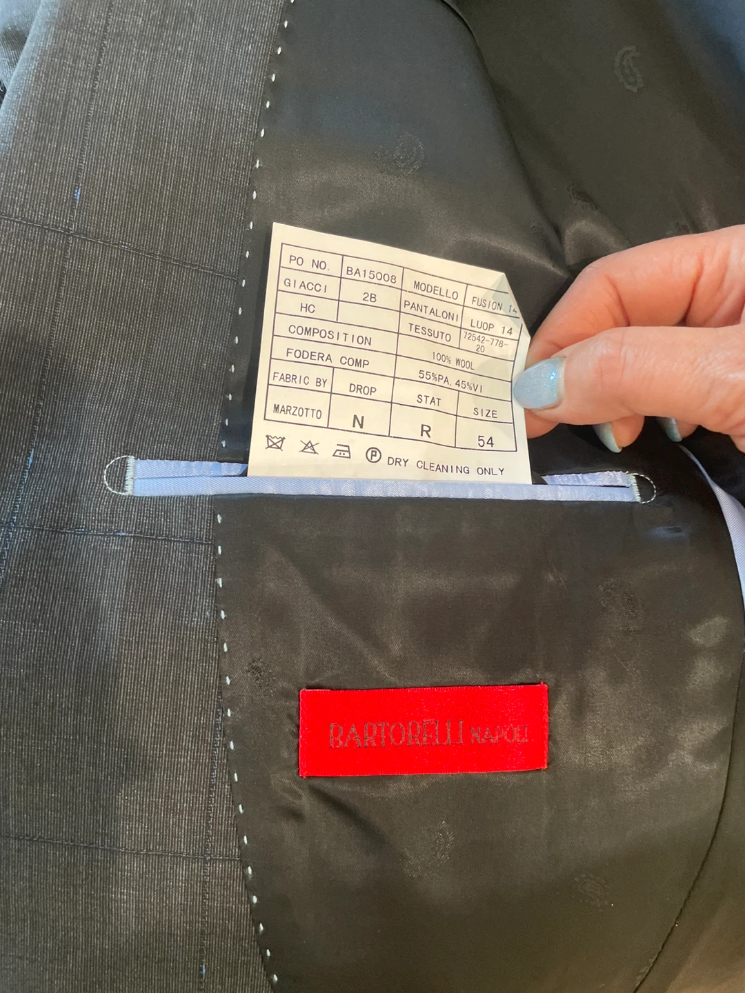 Bartoli Napoli Fusion 1A Suit - Size 54 - photo 2