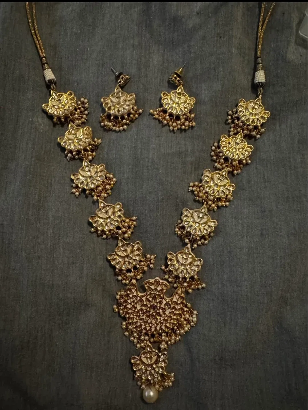 Necklace and Earring Set - Gold Tone thumbnail