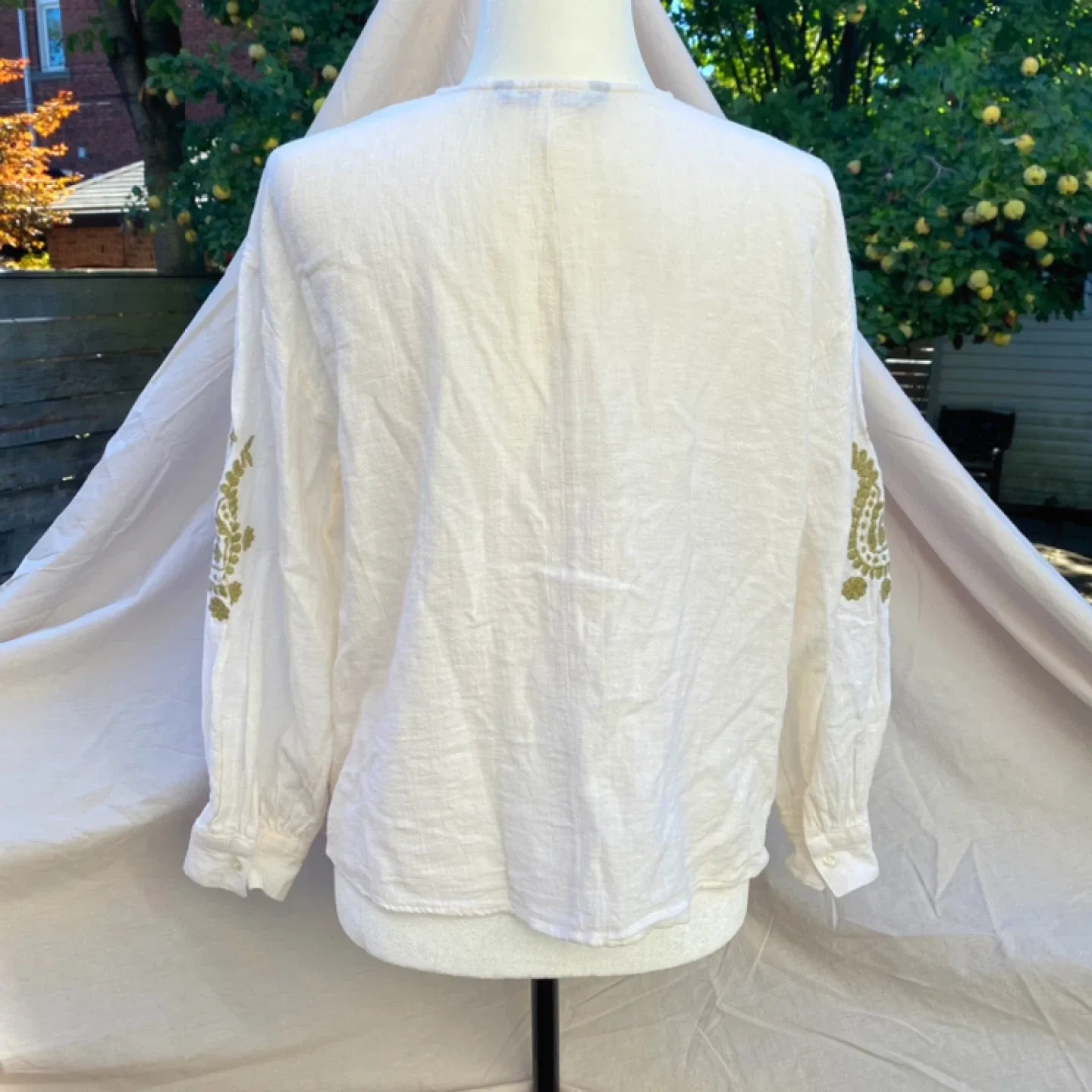 Zara Embroidered Peasant Blouse - Size XS image indicator(4)