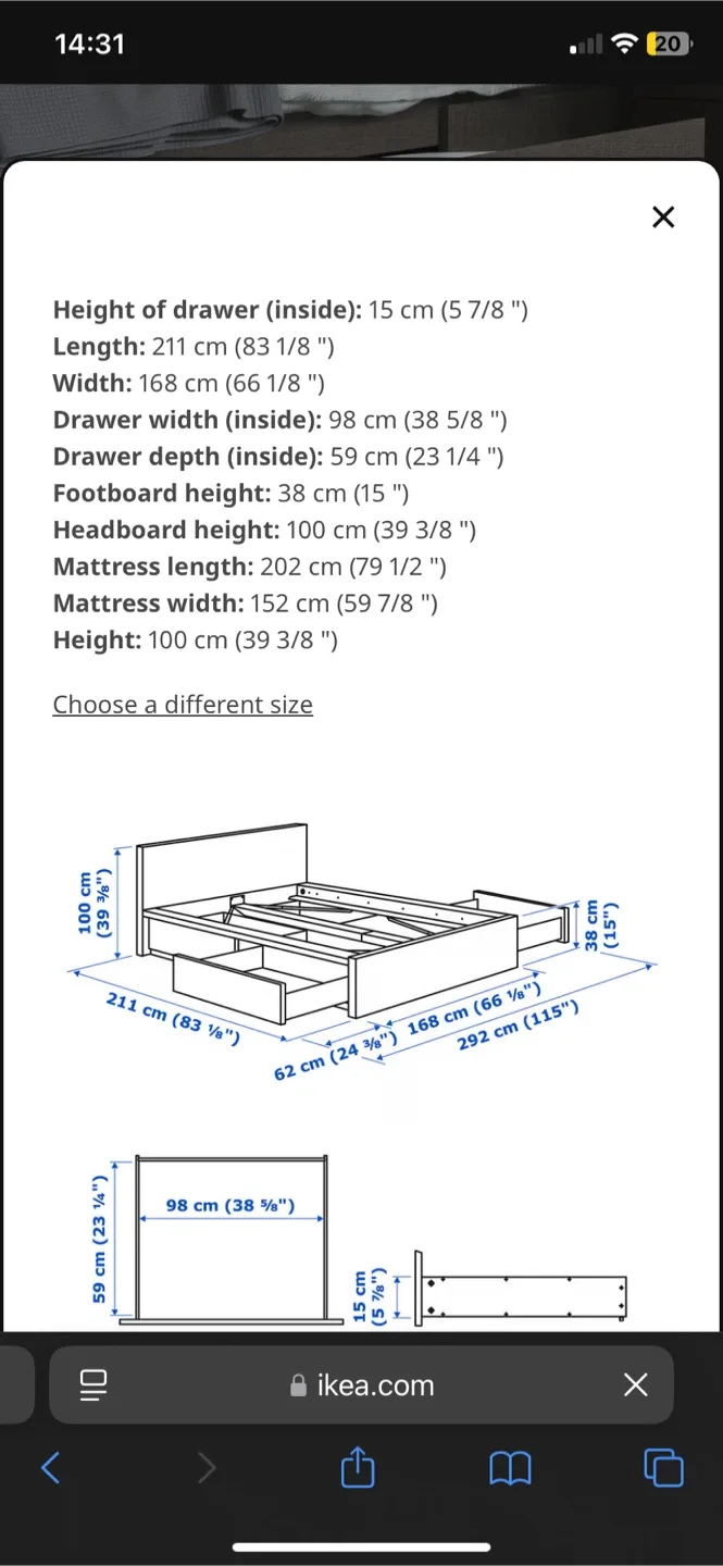 IKEA Malm Queen Bed Frame w/ Storage - Dark Brown image indicator(4)