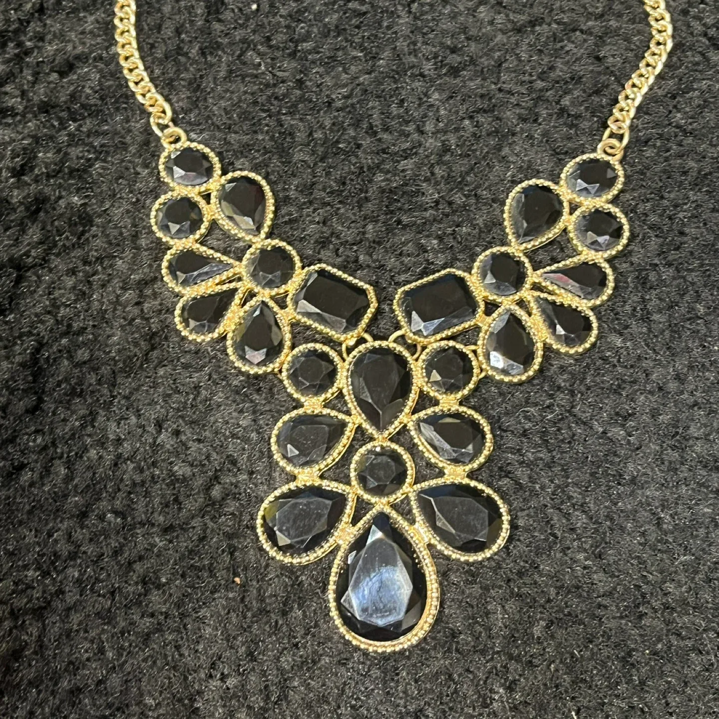 Gold Tone Necklace and Earrings Set image indicator(2)