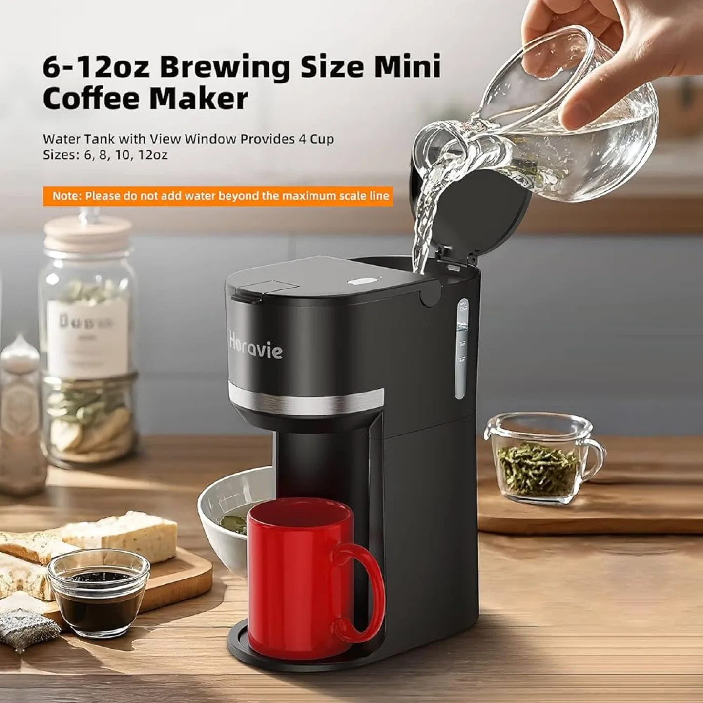 Horavie Single Serve Coffee Maker - K-Pod & Grounds image indicator(5)