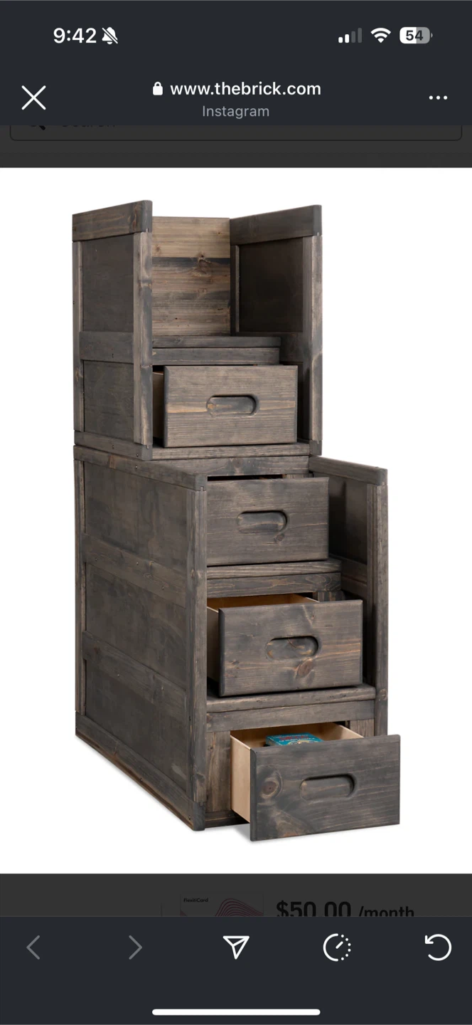 Rustic Wood Storage Tower with Drawers