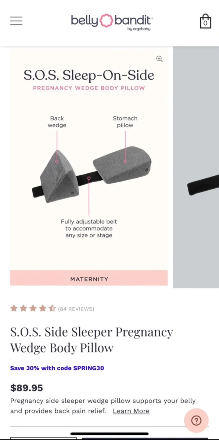 Belly Bandit S.O.S. Sleep-On-Side Maternity Pillow image indicator(4)