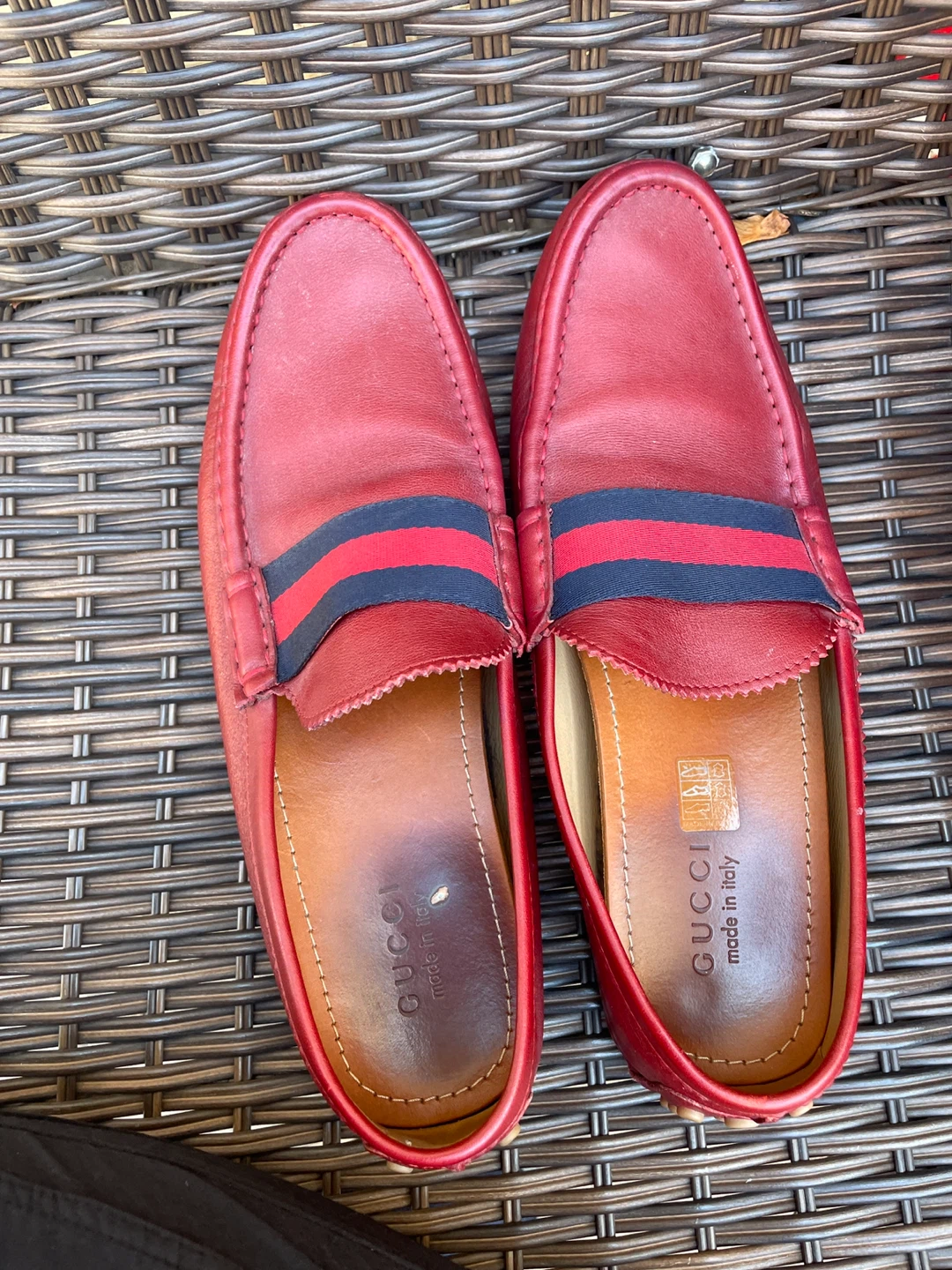 Gucci Red Leather Loafers