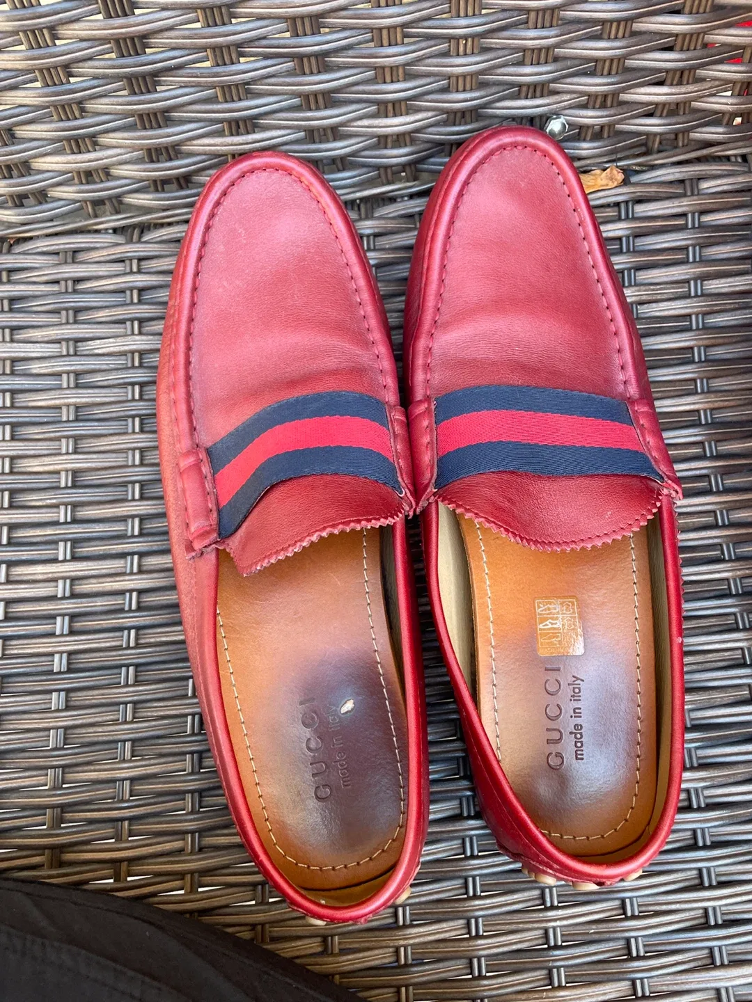 Gucci Red Leather Loafers thumbnail
