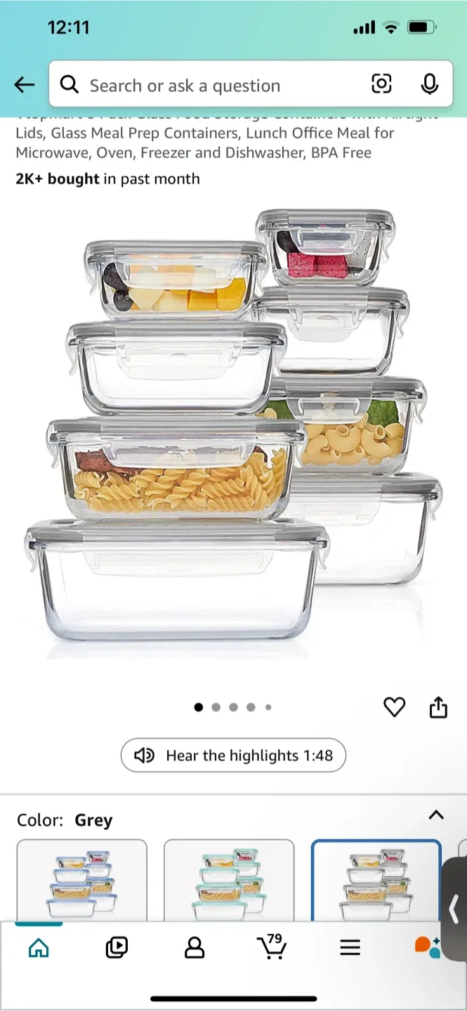 16pcs Leakproof Glass Food Storage Containers (orig.$44) image indicator(8)