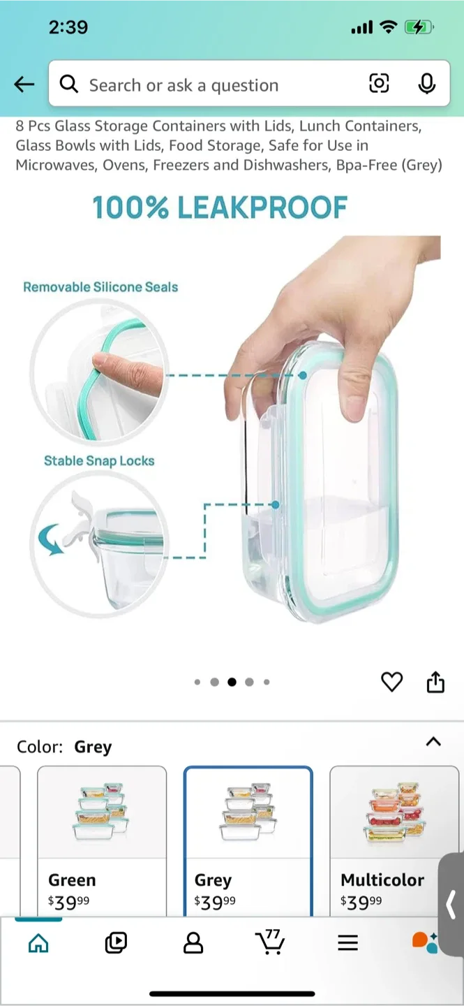 16pcs Leakproof Glass Food Storage Containers (orig.$44) image indicator(4)