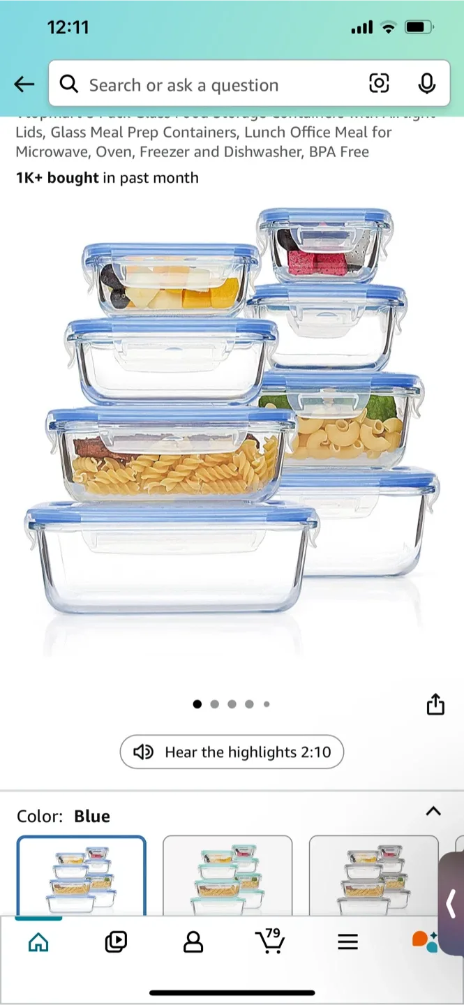 16pcs Leakproof Glass Food Storage Containers (orig.$44) image indicator(6)