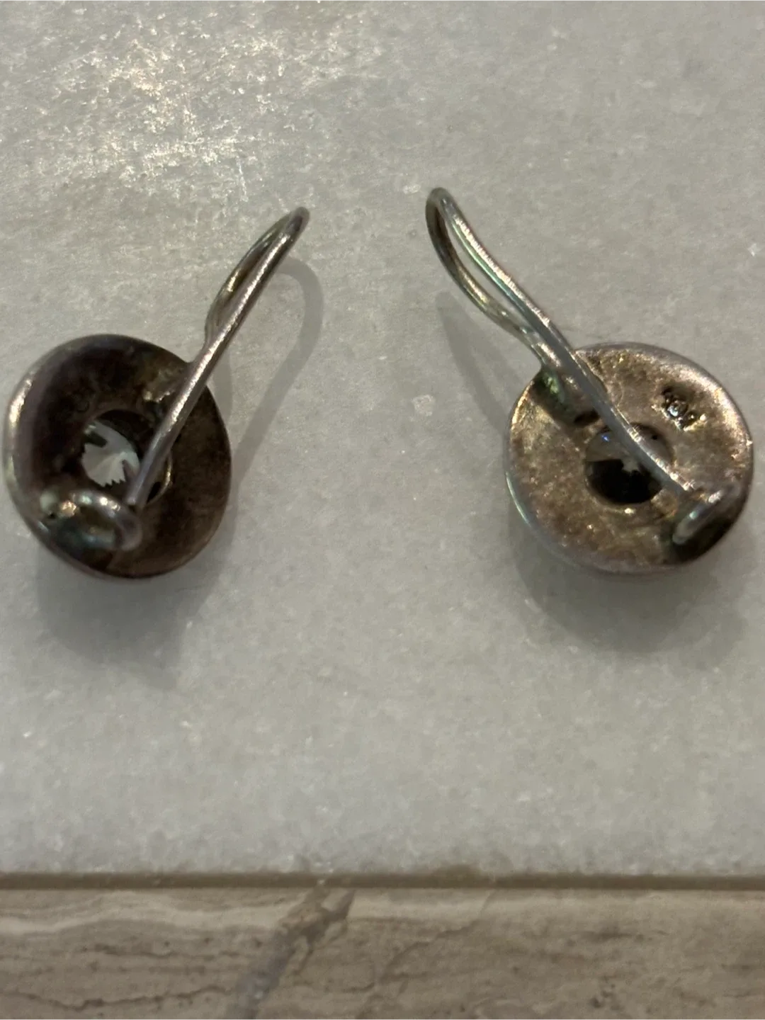 Silver Drop Earrings with Clear Stone image indicator(3)