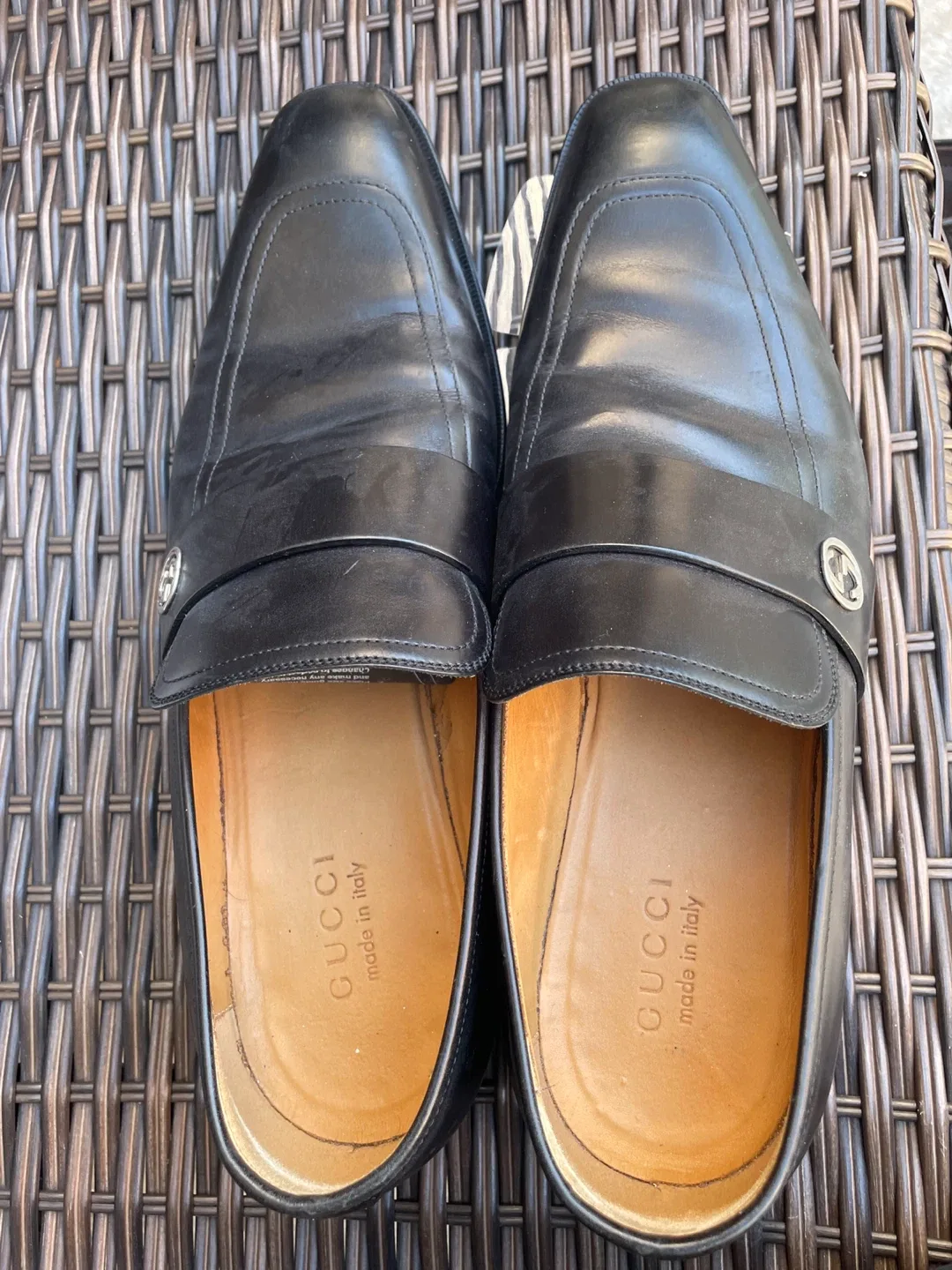 Gucci Black Leather Loafers - Size 11 thumbnail