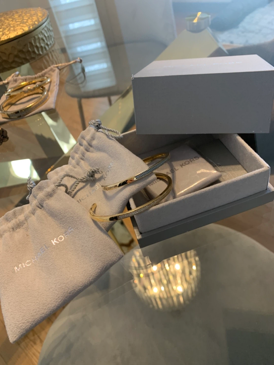 Michael Kors Gold Bangle Set with Box - photo 2