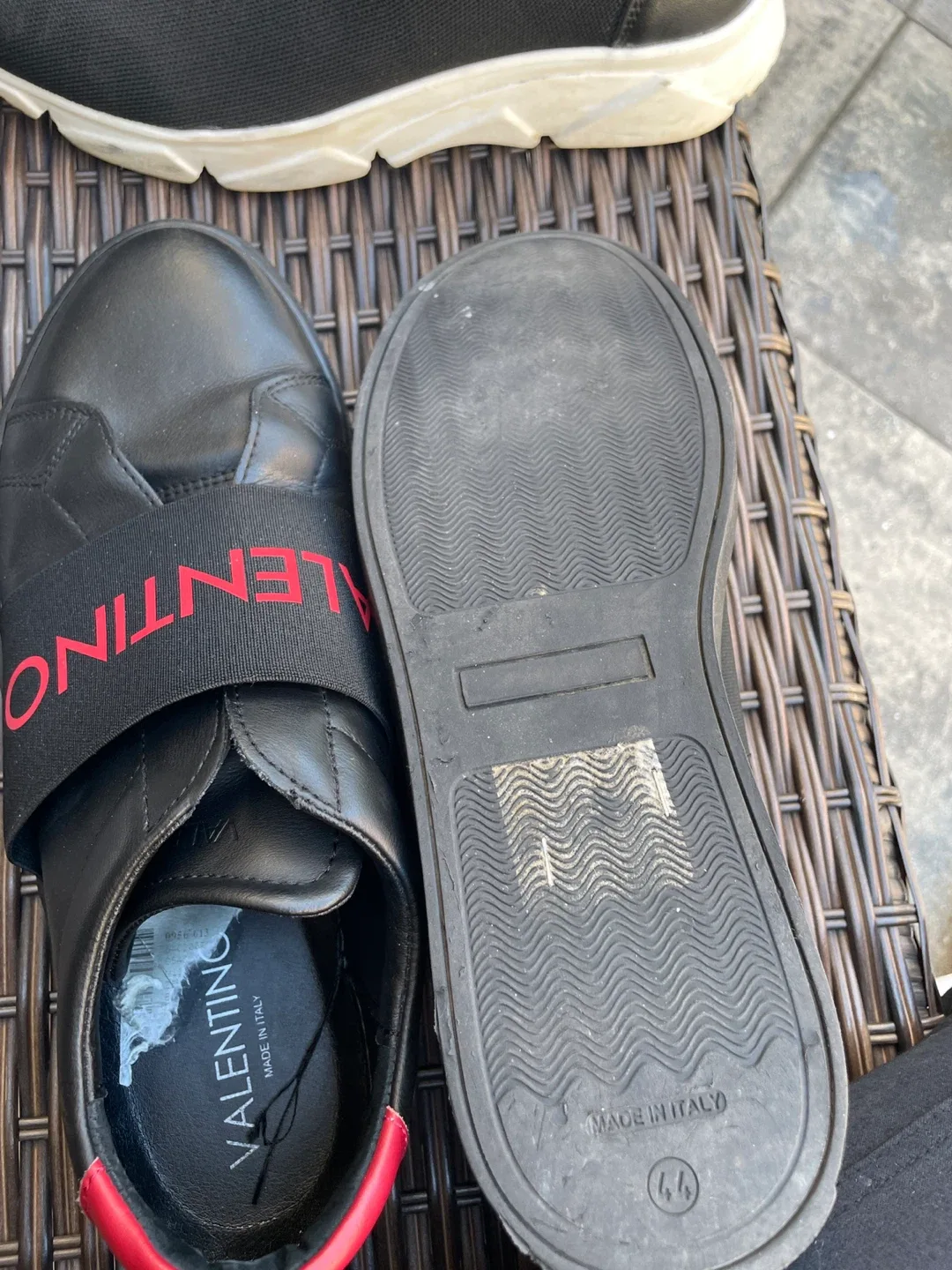 Valentino Black Leather Sneakers Size 44 image indicator(2)