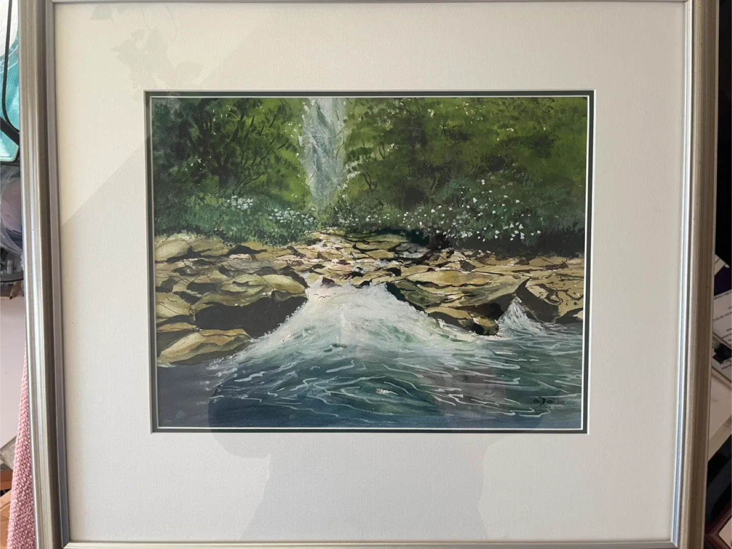 Original Art- Watercolour, 1997, by A. Dale - Running Stream image indicator(4)