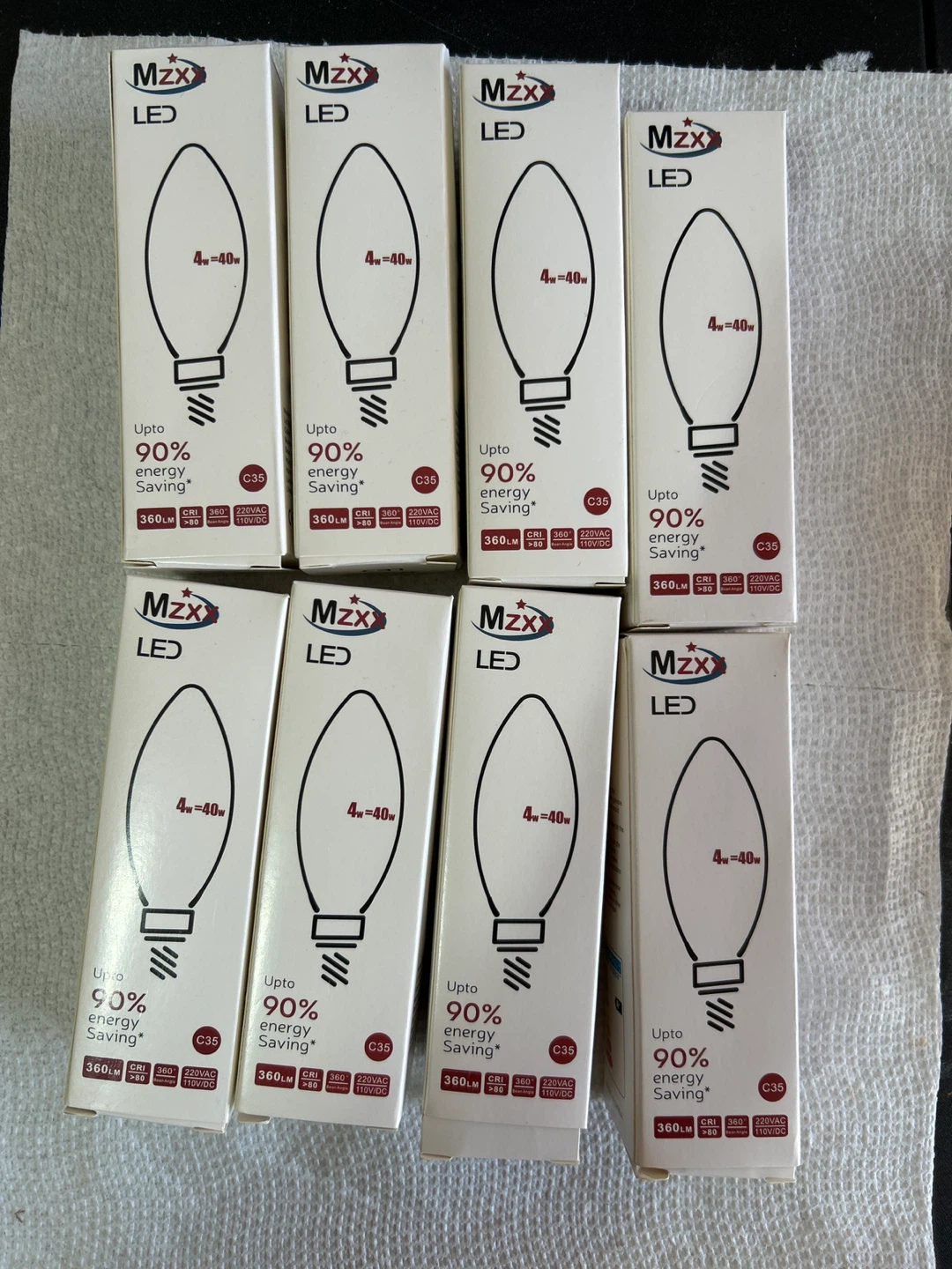MZX LED C35 4W=40W Light Bulbs - New!